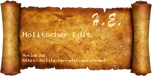 Holitscher Edit névjegykártya